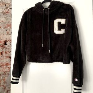 Champion cropped plush hoody